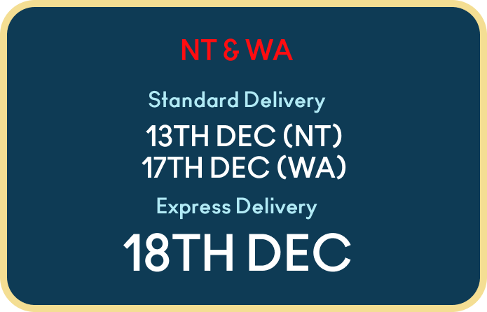 SA, TAS - Standard Delivery by 18th December 