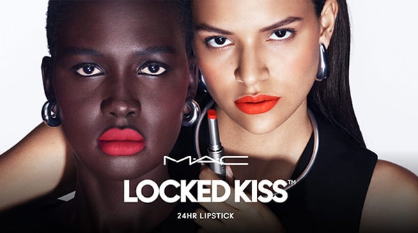 Two models with MAC Locked Kiss Lipstick
